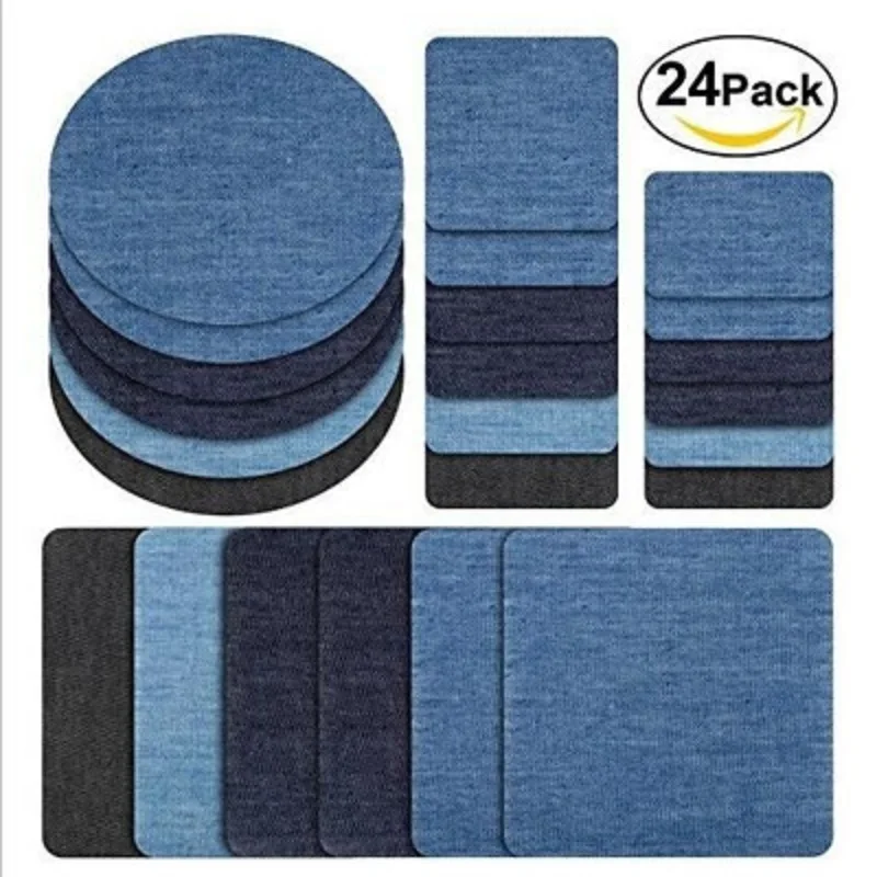 5pcs iron on patches for clothing Rectangular Elliptical  backpacks  Jeans Elbow Knee iron fabric sticker Decorative Appliques (6)