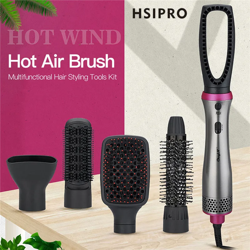 

HSIPRO 5 in 1 Multifunction Hair Dryer Hot Air Brush Kit Comb Negative lonic Eliminate frizzing Hair Styling Comb