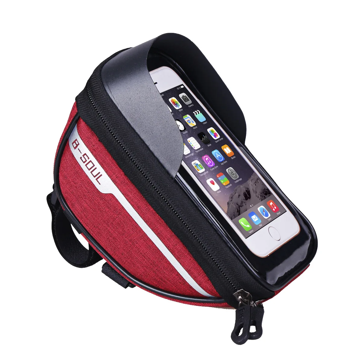 Discount Cycling Bicycle Bike Head Tube Handlebar Cell Mobile Phone Bag Case Holder Screen Phone Outdoor Mount Bags Case For 6.5inch 5
