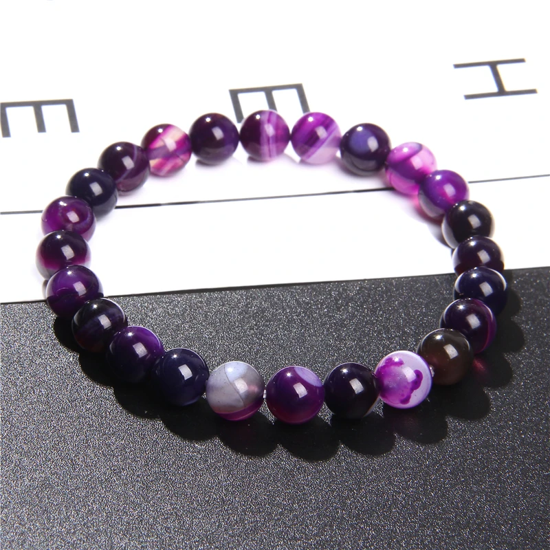 Полированный 8 мм натуральный флюорит бусины браслеты для Femme Фиолетовый кварц Lucky Energy браслет для женщин ювелирные изделия хороший подарок на день рождения