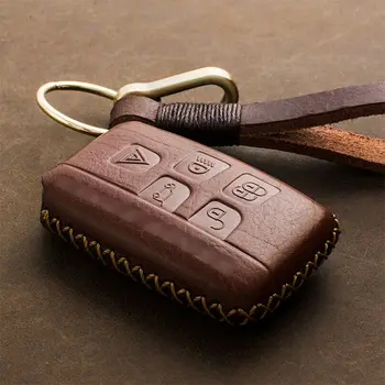

1Pcs Genuine Leather Car Remote Key Fob Shell Cover Case for Land Rover RANGE ROVER SPORT Evoque Freelander 1 2 Found 2 3 4 A8