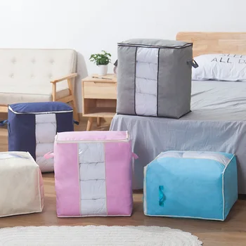 

Non-woven Fabric Quilt Storage Bag Home Clothes Quilt Pillow Blanket Storage Bag Travel Luggage Organizer Dampproof Sorting Bag