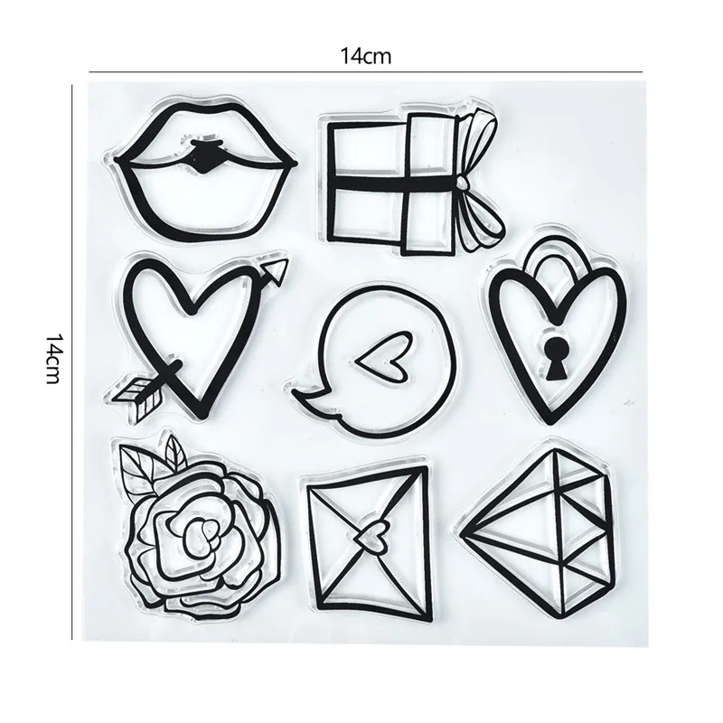 

DiyArts Valentine's Day Heart Clear Stamps 2019 New Christmas Stamp for DIY Scrapbooking Photo Album Decorative Stamp Crafts