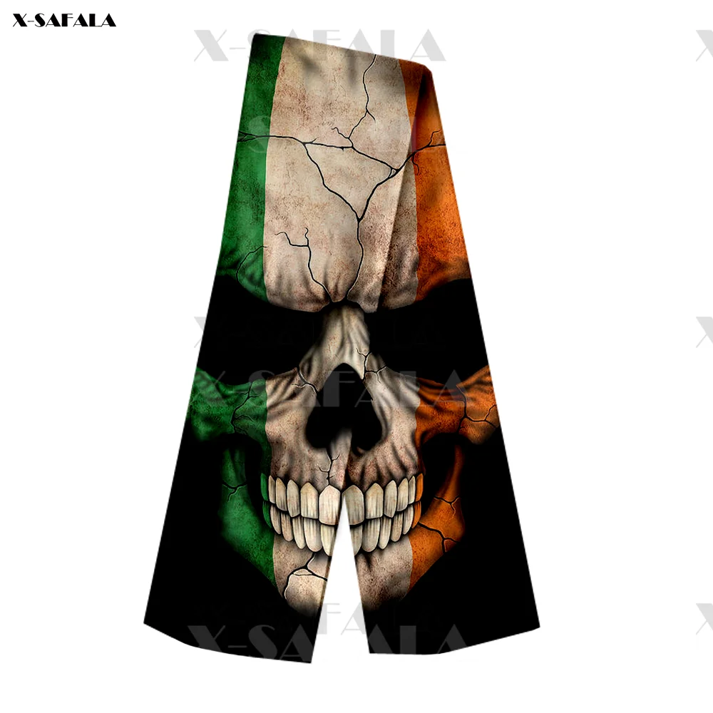 men's scarves & shawls American Flag Skull Print Long Scarves Scarf Shawl Cashmere Elegant Soft Fleece Beautiful Luxury Gift Man Warm 2022 Fashion head wraps for men