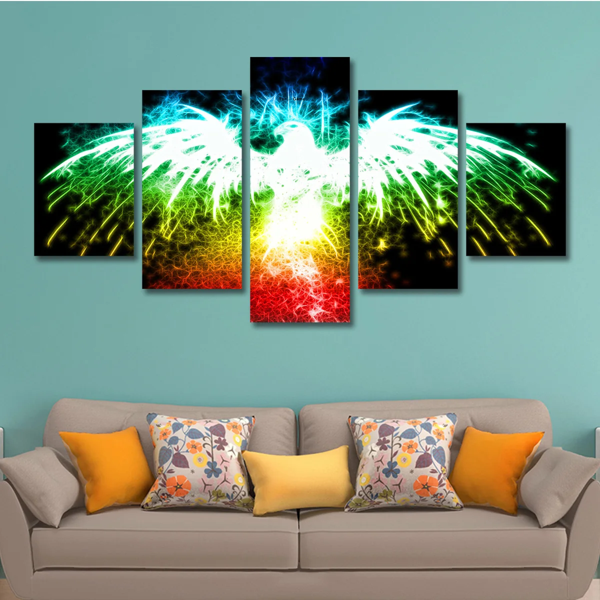 

Dhgate5 Board Modern Wall Art Animal Eagle Fractal Abstract Home Decorative Painting