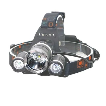 

3Heads LED Headlight Led headlamp 5000LM Powered By Rechargeable 18650 Charger Battery head lamp used for fishing hunting hiking