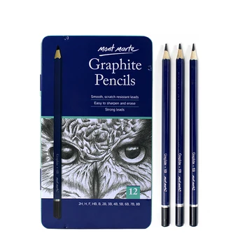 

12 Pcs Professional Sketch Pencil Set Graphite Pencils Iron-Box Drawing Pencil Set For Students Painting Art Supplies Stationery
