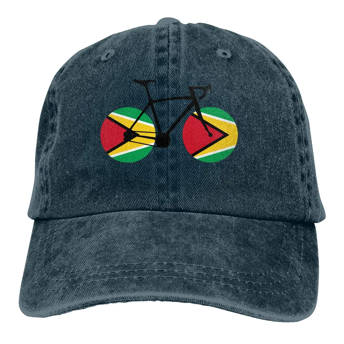 Мужская или женская Регулируемая джинсовая бейсбольная кепка, велосипедная флаг Гайаны, Кепка водителя грузовика