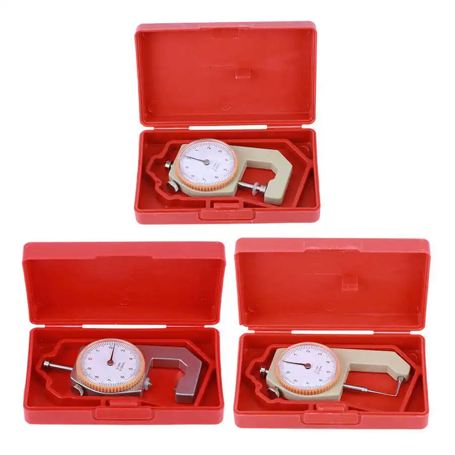 Portable 0-10mm Thickness Gauge Silver Aluminum Alloy High Accuracy Film Paper Jewelry Leather Thickness Meter Measuring Tool