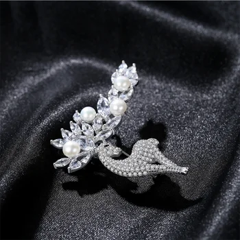 

MeibaPJ Luxourious Real Natural Pearl Elk Brooch S925 Solid Silver Fine Wedding Jewelry For women
