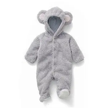 

New Baby Romper Winter Toddler Baby Girl Set Newborn Baby Girl Boy Solid Cartoon Hooded Jumpsuit Romper Clothes