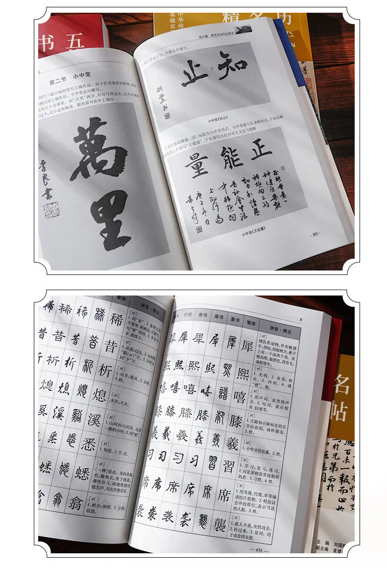 Um conjunto de 3 livros copybook chinês