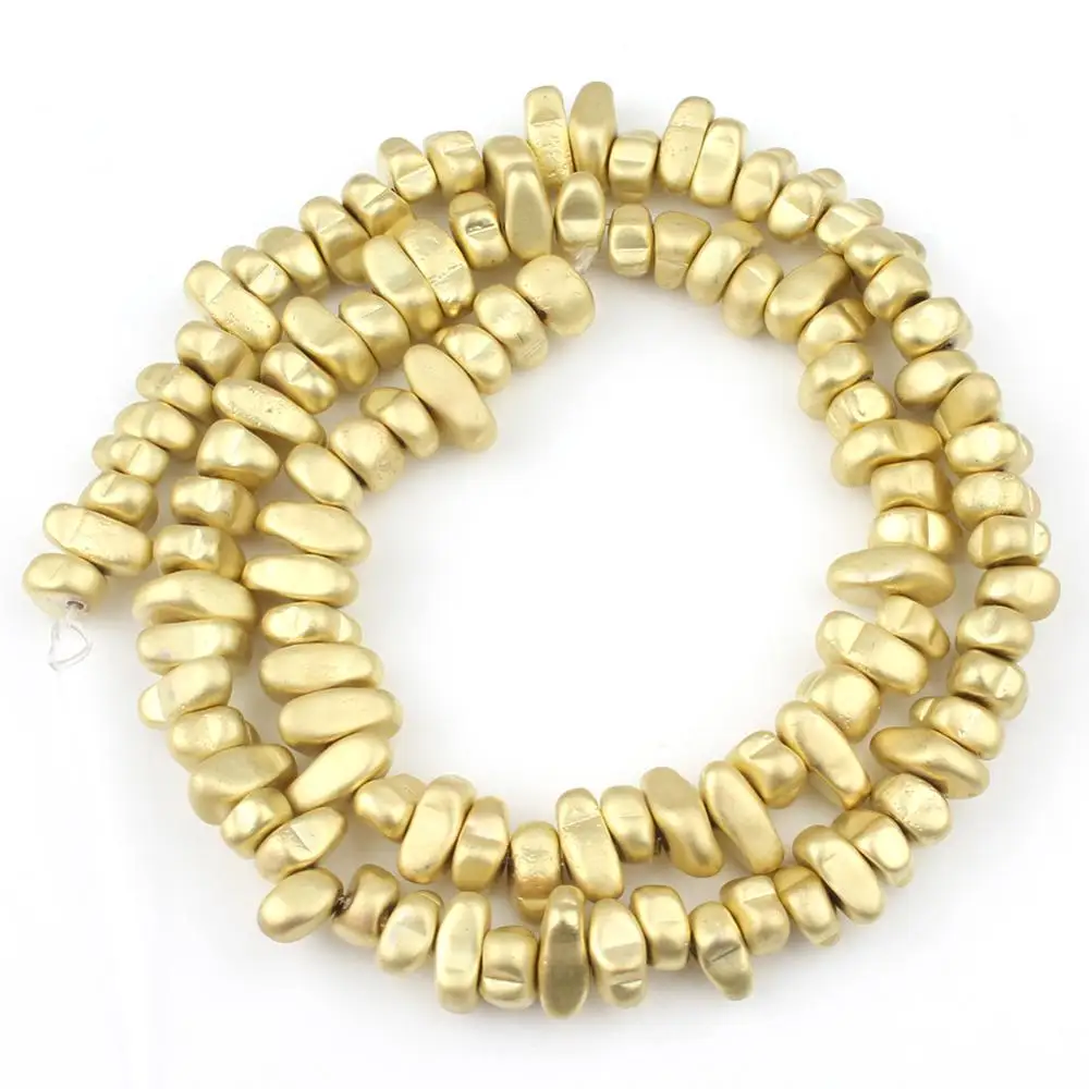 Gold Plated Hematite Gravel Spacer Beads