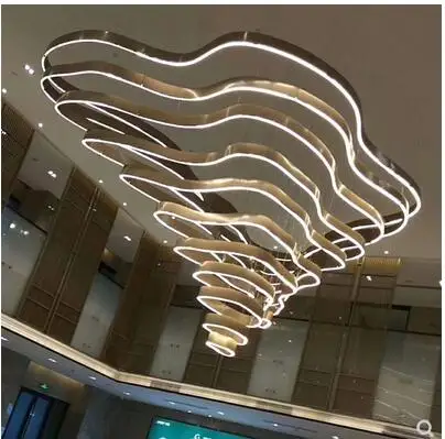 

Led new project custom post-modern simple Xiangyun sales offices lobby bar restaurant front desk hotel art wrought iron chandeli