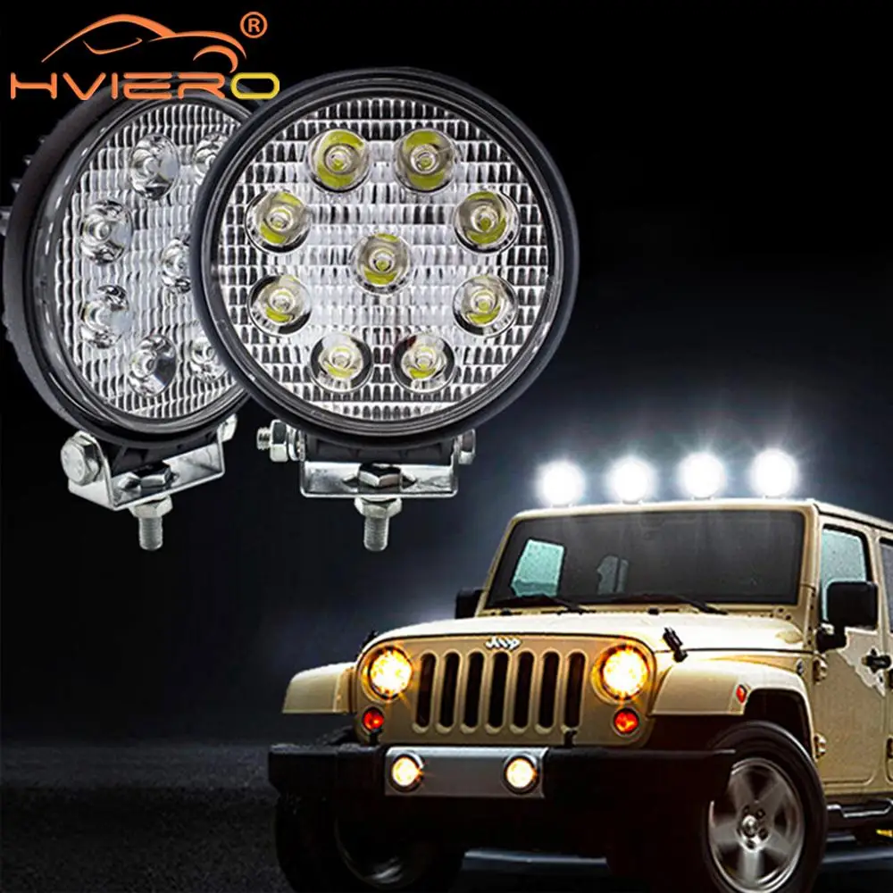 

27W LED Work Light Spot Light for Indicators Motorcycle LED Car Fog Light ATV Tractor Train Bus Boat Off Road for Jeep Pickup