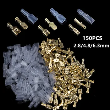 

150/60/30PCS 2.8/4.8/6.3mm Insulated Spade Wire Connectors Female & Male Crimp Terminal Set Electrical Cable Crimp Terminal
