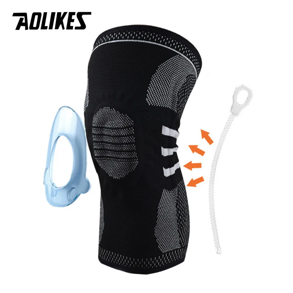 AOLIKES 1 шт. 3D плетеные силиконовые наколенники фиксаторы для волейбола баскетбола