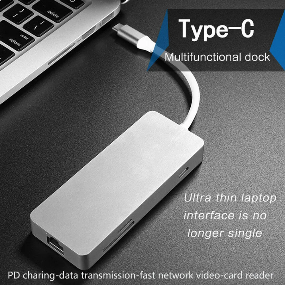 7 в 1 type C зарядный концентратор к HDMI RJ45 Gigabit LAN USB3.0 TF SD адаптер для Mac и высококачественный