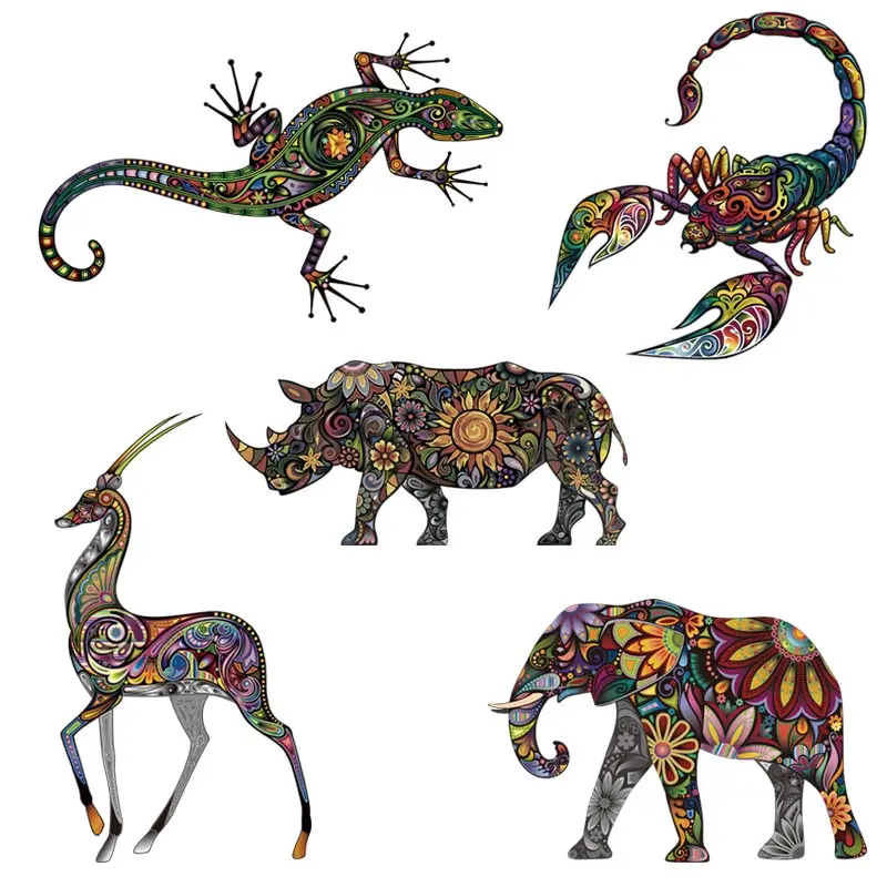 

Animals Iron On patches For Clothing New West Cost Scorpion Lizard Heat Transfers Sticker On Clothes T-shirt Jeans Applications