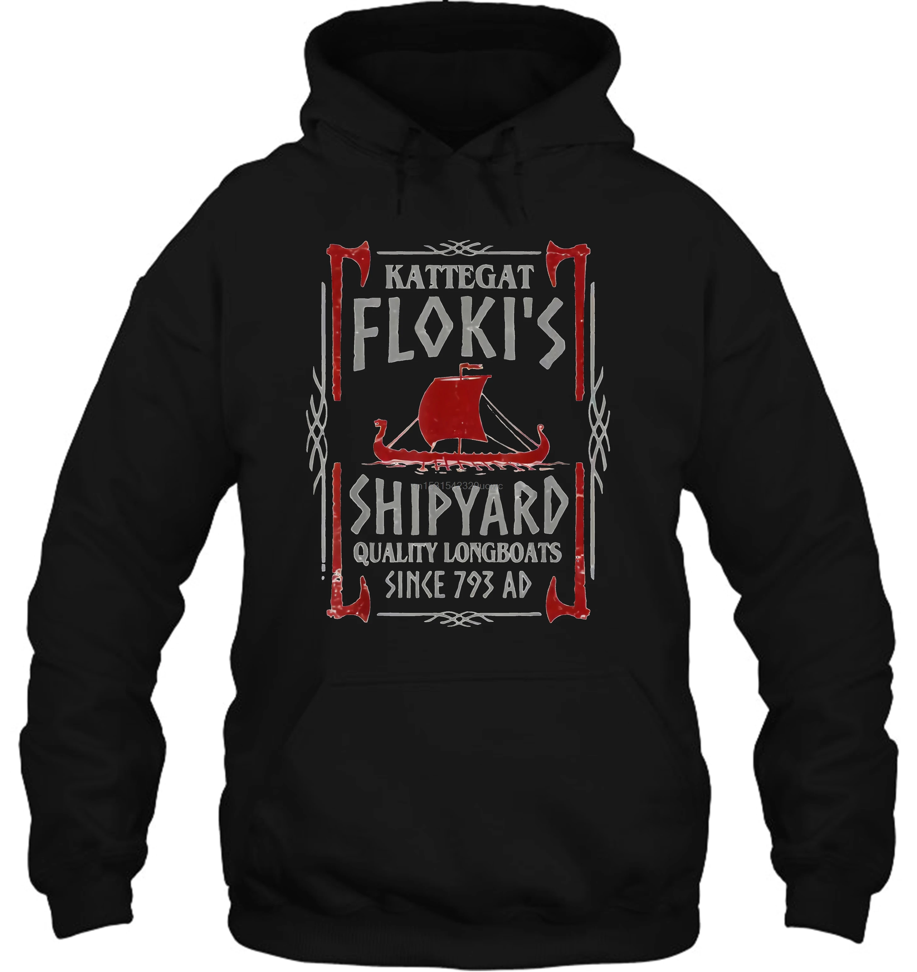 Los hombres Sudadera con capucha Kattegat Floki Werft calidad t botes vikingos Schwarz T Oansatz M nnlichen camisetas modo mujeres capucha sudaderas| - AliExpress