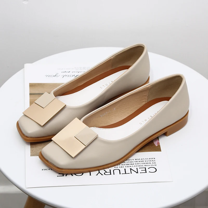 

Women's Pumps Shoes 2019 Spring Autumn new shallow mouth square head Office shoes comfortable single shoes thick sole shoes