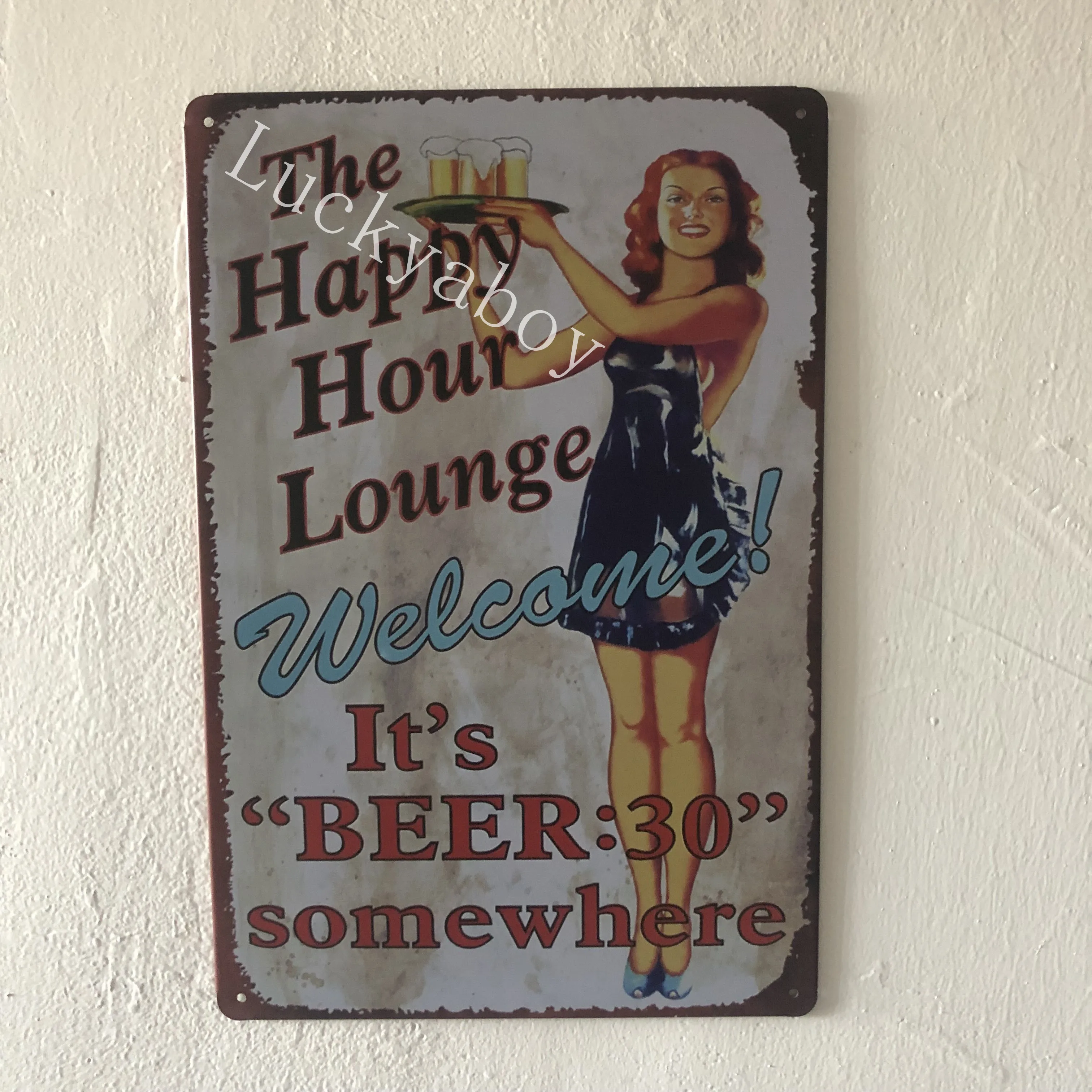 [Luckyaboy] Лучшее пиво счастливый Lounge Man Cave винтажный металлический Ретро оловянный знак бар, кафе, дом Декор для паба