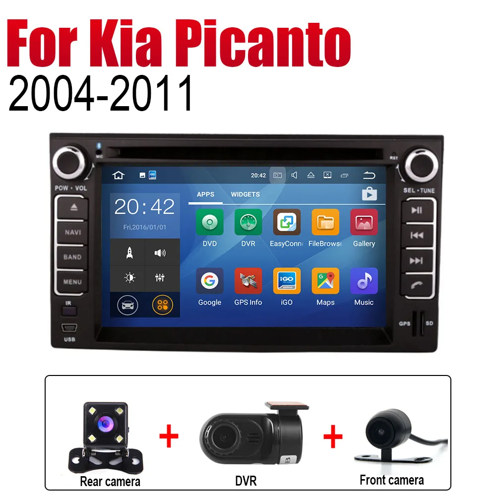 ZaiXi Авто Радио 2 Din Автомобильный dvd-плеер на основе Android для Kia Picanto Утро 2004 2005 2006 2007 2008 2009 2010 2011 gps навигации - Цвет: Extra Items