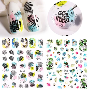 

1 Sheet 3D Nail Sticker Summer Maple leaf Flower Sticker Fall Nail Art Transfer Stickers Paper Nail Decorations DIY Designs