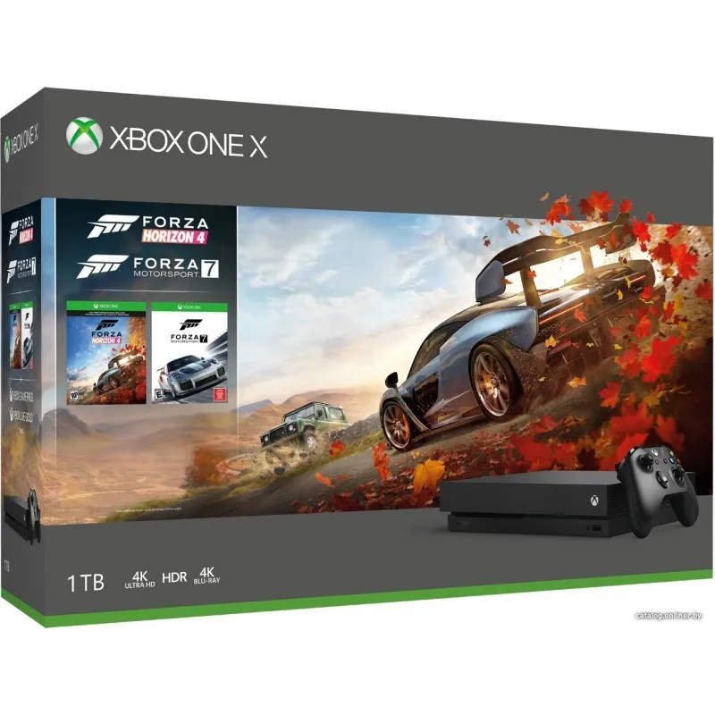 Игровая Приставка Xbox One X 1 Тб+ Forza Horizon 4 + Forza Motorsport 7 (Cyv-00058) | Электроника