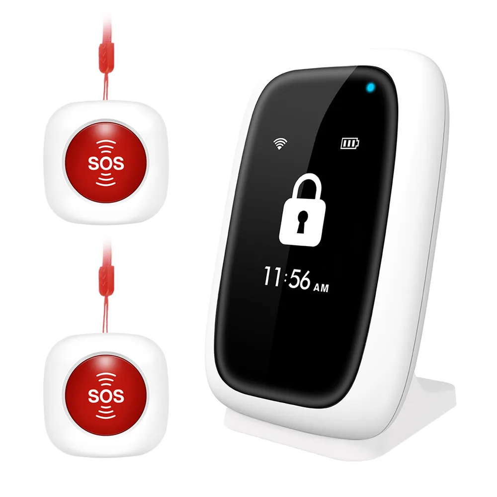 

Wifi SOS Panic Alarm System App Remote Control IOS Android Voice Alert Smart Alarm System Security Home for Elderly Old People