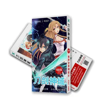 

180pcs/box Sword Art Online Postcard Latest Anime Pictures Greeting Card Gift Wish Card Business Birthday Postcard