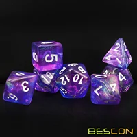Bescon New Moonstone Dice Orchid, Polyhedral Dice Set of 7 1