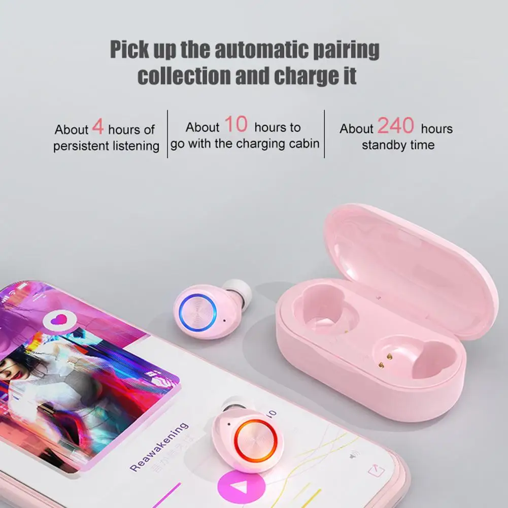 TW60 Portable Mini 5.0 In-Ear Wireless Earphones Sports HiFi Stereo Music Earbuds Earpiece With Dual Microphone | Электроника