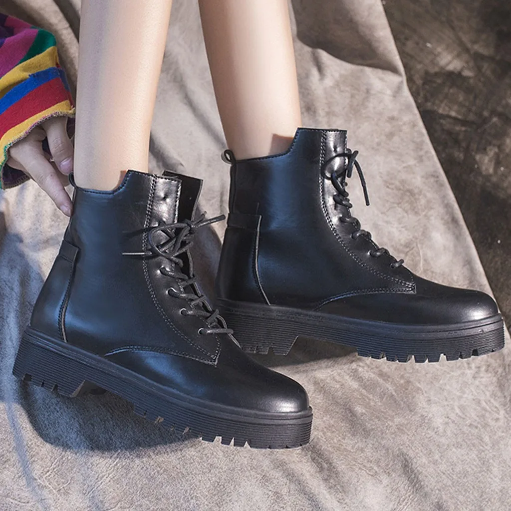 Новые женские Ботинки Martin зимние ботинки ботильоны на шнуровке без шнуровки