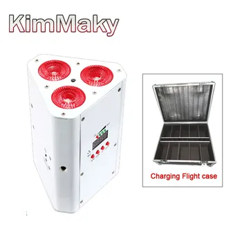 

10pcs/lot White color with case 3x18W led battery wireless dmx Wedge par up light