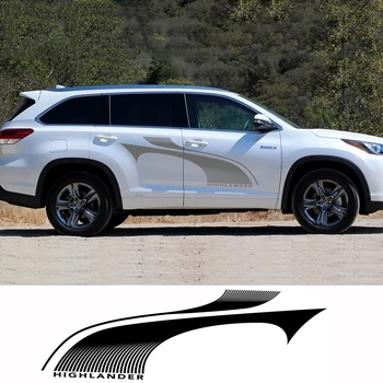 

2pcs Car Both side Skirt Sticker For Toyota highlander Vinyl Wrap Auto Racing Stripes Decals Automobiles Tuning Car Accessories