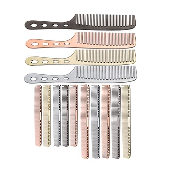 

1pc 3 Types 2 In 1 Stainless Steel Professional Salon Hair Hairdressing Anti-static Barbers Comb Hair Cutting Styling Tools