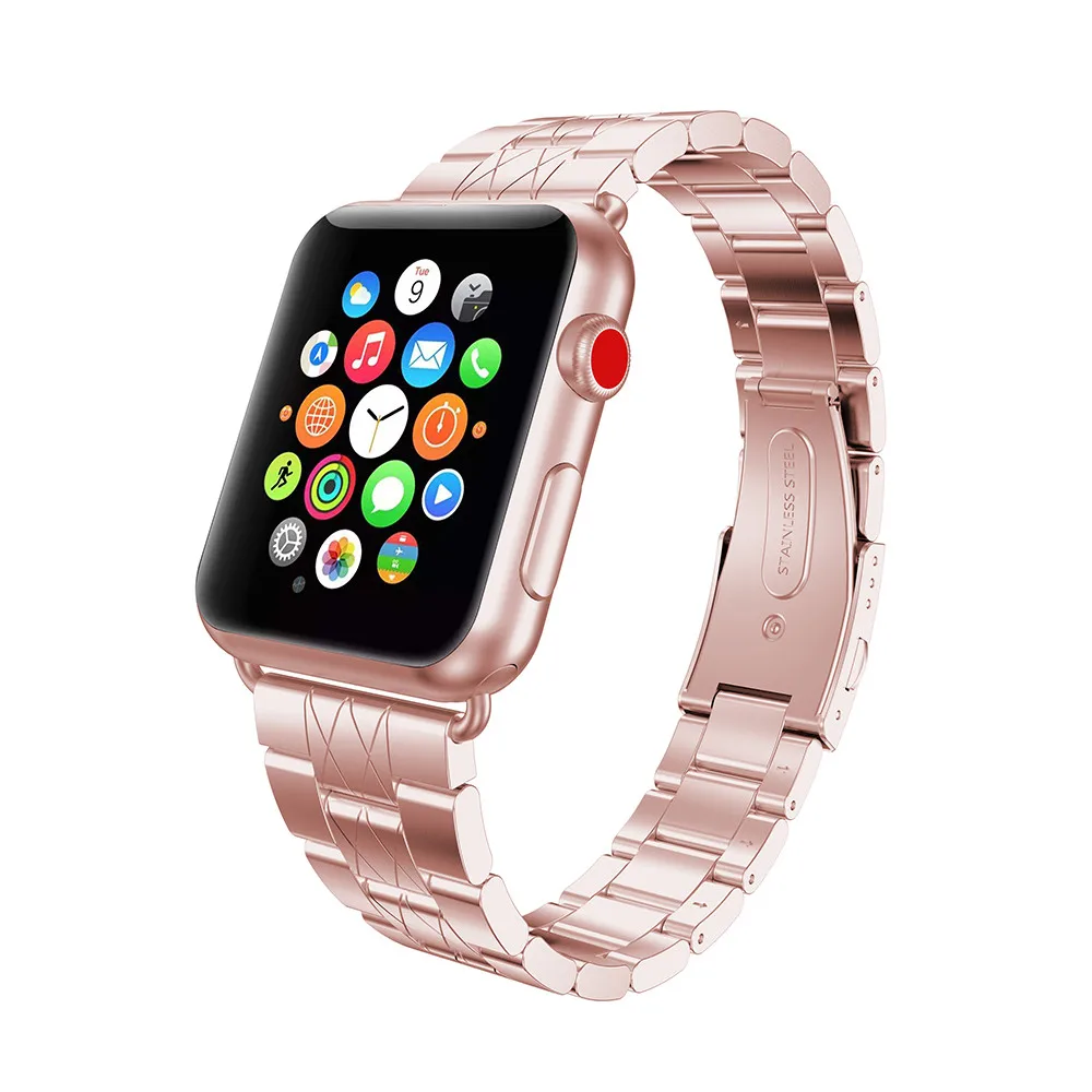 Браслет из нержавеющей стали для Apple Watch 38 мм 42 40 44 металлический браслет Series 4 3 2 1 |
