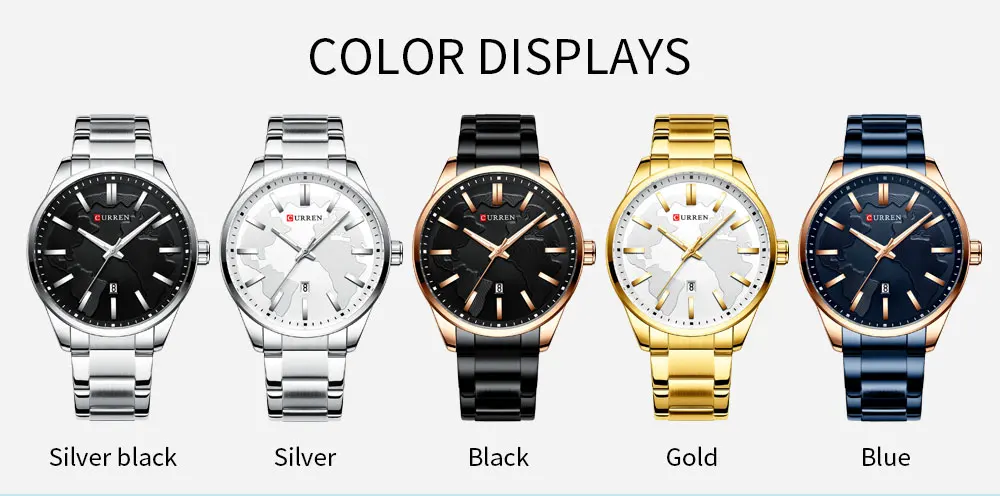 Top Fashion Brand CURREN New Quartz Watches for Men Unique Dial Business Stainless Steel Band Gentlemen's Wristwatch Clock Male