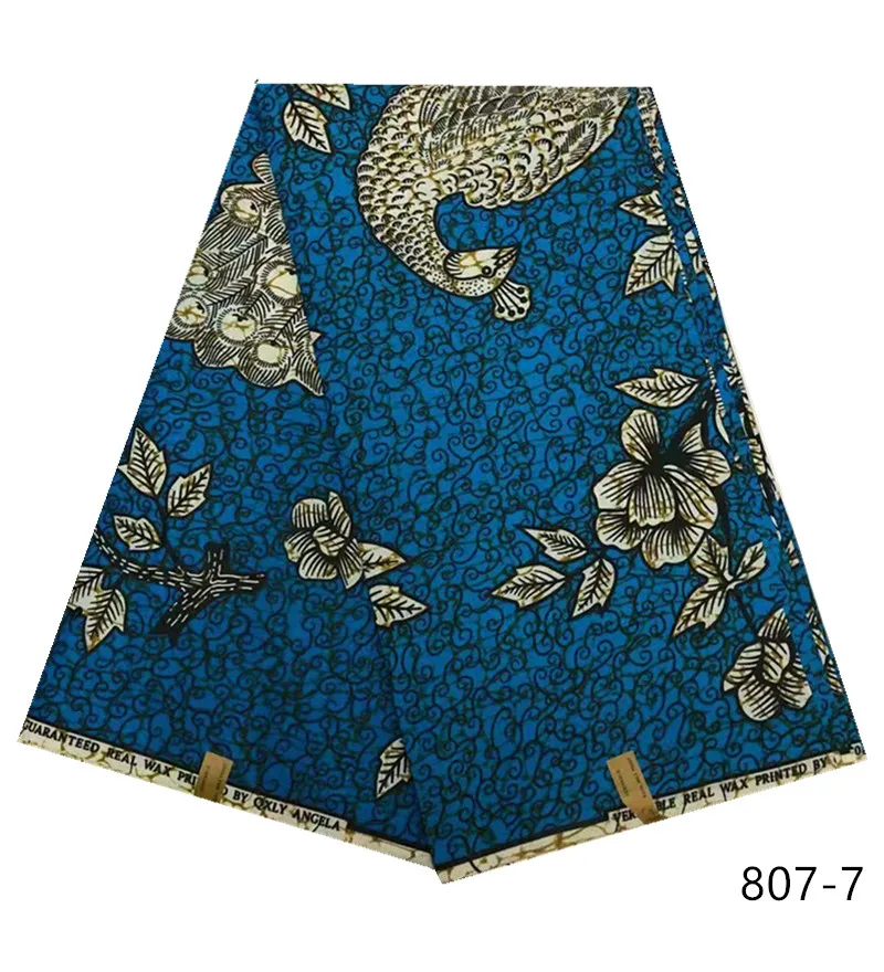 Последний стиль Анкара ткань настоящий воск Принт 6 ярдов африканская ткань гарантировано натуральный воск свадебное платье Материал полиэстер 807