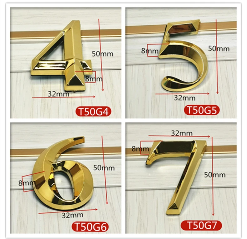 NUMERO DE MAISON,Silver 3pcs--Plaque de porte numéro de maison ...