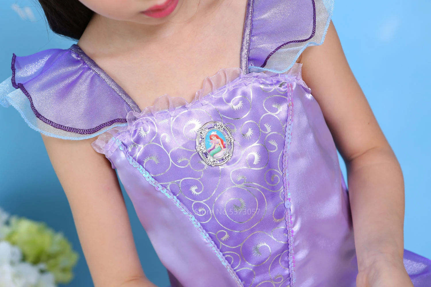Карнавальный костюм для маленьких девочек в разных стилях на Хэллоуин; карнавальные вечерние платья принцессы русалки; блестящее нарядное платье с оборками и юбкой в виде рыбьего хвоста