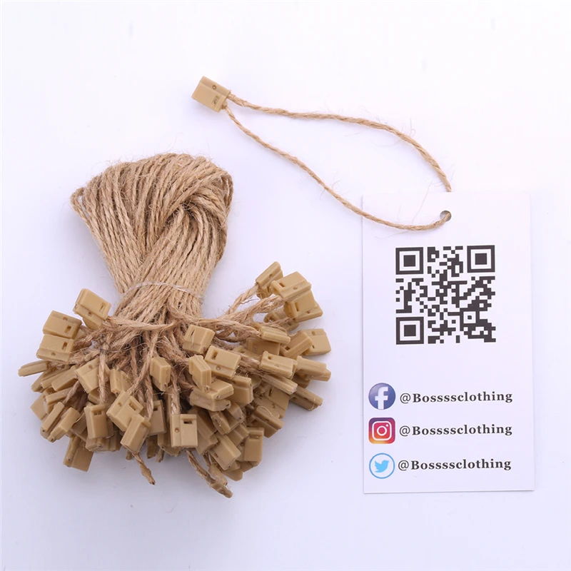 1000 pieces/lot jute hemp hang tag string in apparel 7 inches retro jute hang tag string cord for garment price label