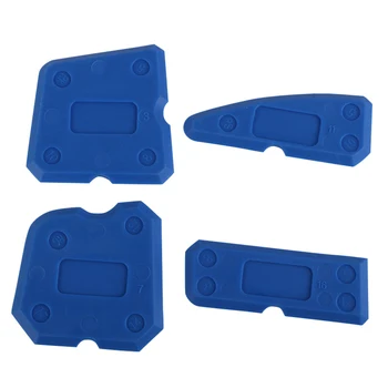 

4pcs/Set Spatula Caulking Tool Kit Blue/Red Silicone Remover Scraper Glass Glue Grout Scraper Tile Grout Scraper