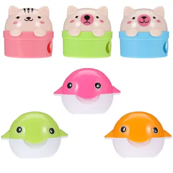 

6Pcs Pencil Sharpeners Practical Adorable Cartoon Dual Hole Sharpeners Students Stationery Manual Sharpener for Girls Kids Boys