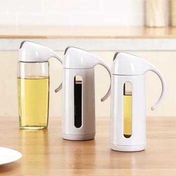 

Auto Flip Oil Bottle 320ml Leakproof Condiment Container with Automatic Cap Non-Drip Spout Non-Slip Handle Kitchen Cooking