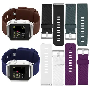 

6 pcs Classic Soft Silicone watchband For Fitbit Blaze Watch Adjustable Replacement Band Strap with Quick Release Pins 21.6cm
