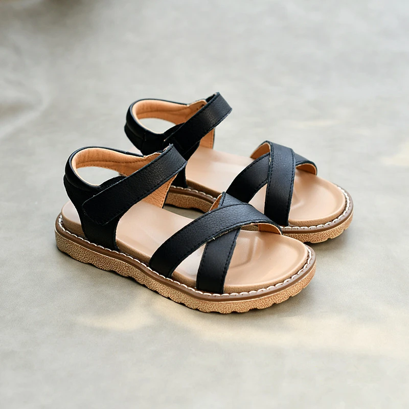 Real Leather Girls Roman Sandals Foot Arch sole Baby Boys garden shoes Summer Kids Princess shoes Children's Sandals