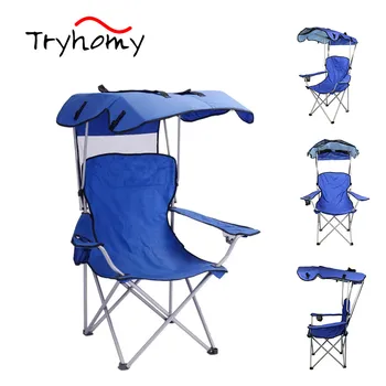 Рыболовное кресло Tryhomy, портативное сиденье, кресло для рюкзака, стул с навесом и подстаканником, для рыбалки, пляжа, пикника