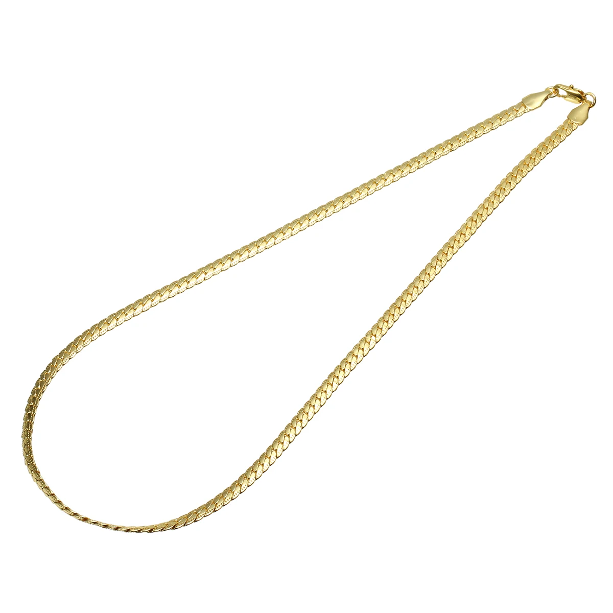 Women Men's Jewelry 18K Gold Plated Cuban Curb Link Chain Necklace 50cm